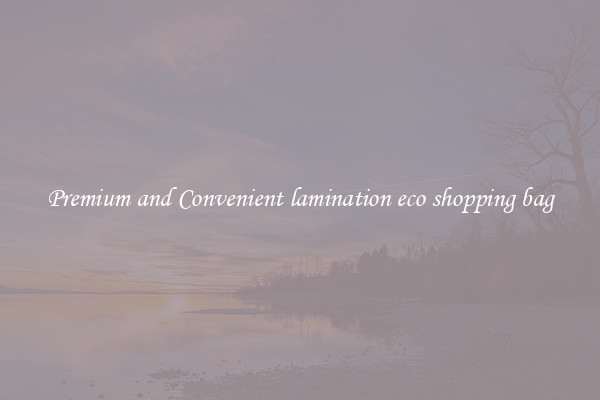 Premium and Convenient lamination eco shopping bag