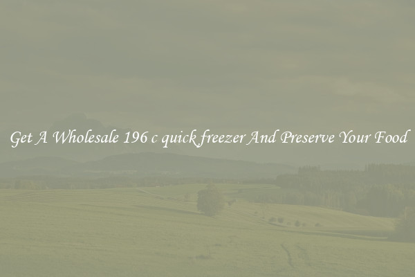 Get A Wholesale 196 c quick freezer And Preserve Your Food