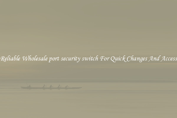 Reliable Wholesale port security switch For Quick Changes And Access