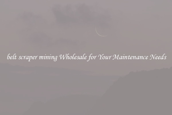 belt scraper mining Wholesale for Your Maintenance Needs