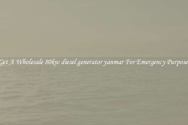 Get A Wholesale 80kw diesel generator yanmar For Emergency Purposes
